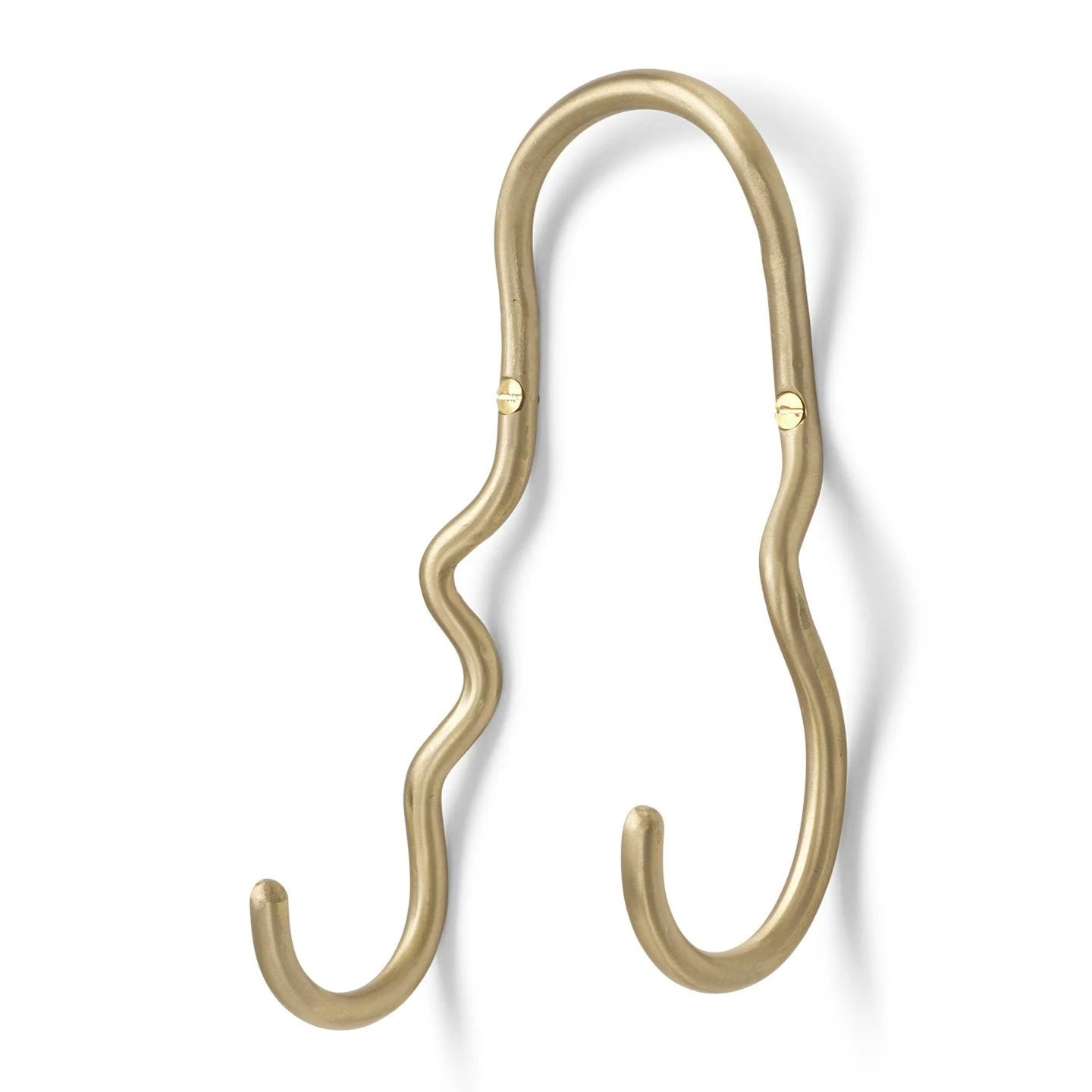 Sculptural Double Hook - Brass
