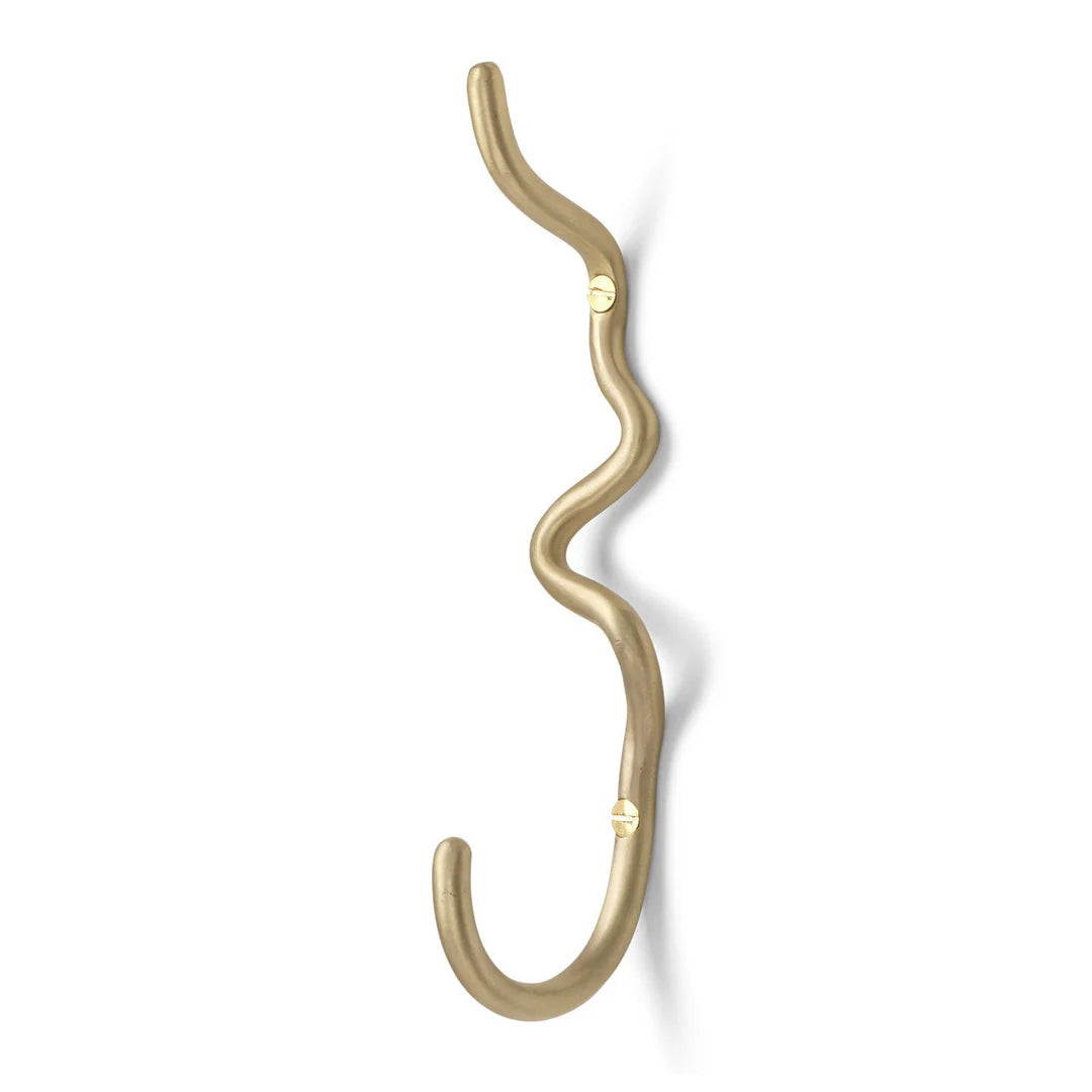 Sculptural Single Hook - Brass