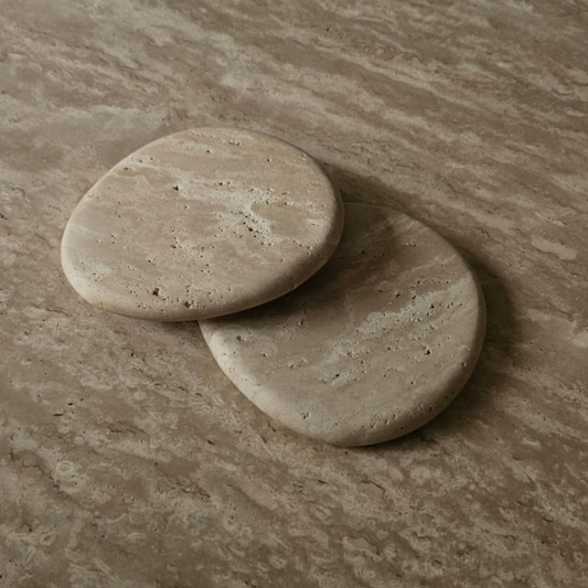 Travertine Coasters - Set of 2