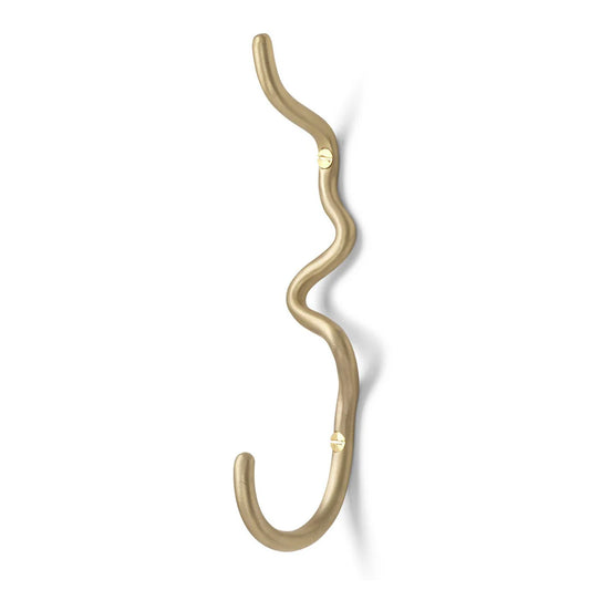 Sculptural Single Hook - Brass
